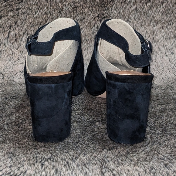 Steve Madden Deagen Black Suede Peep Toe Heels Women's 10 NWOT - Picture 7 of 13